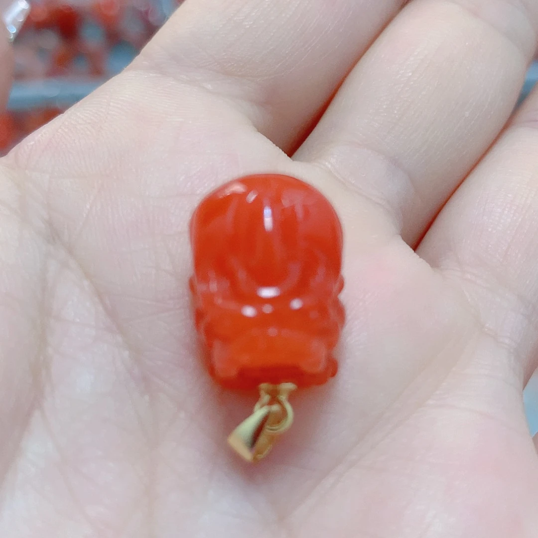 南红玛瑙吊坠(不含链)银S925镶嵌