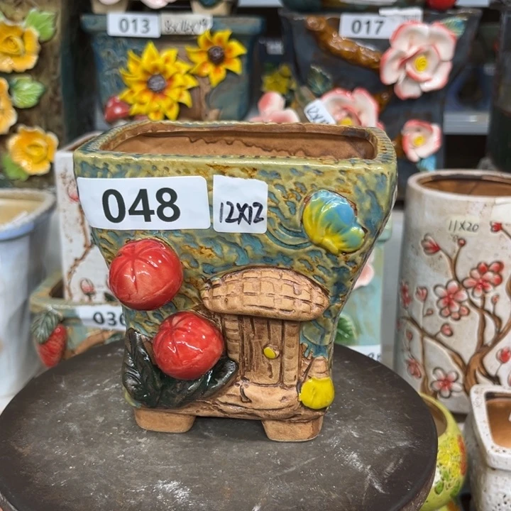 紫砂花盆粗陶材质多肉花盆