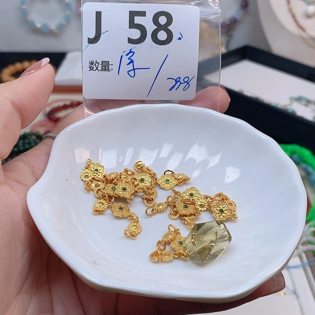 水晶珠宝半成品银S925镶嵌J58