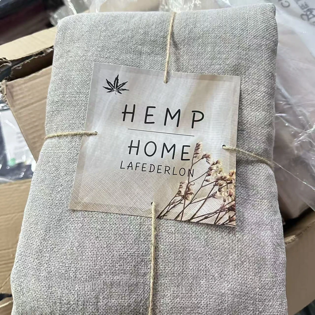 ZH007 浅灰好柿花生盖毯140*180cm床品定做