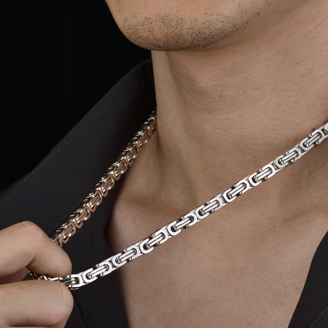 链子足银 999纯银项链狂飙高启强同款霸气男士项链古巴实心银项链