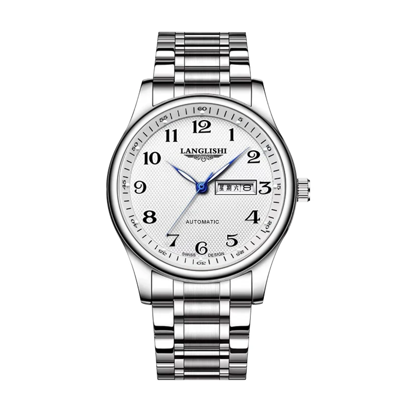 【云仓直发】男款防水时尚潮流夜光针数字白盘手表腕表LS004-HZ