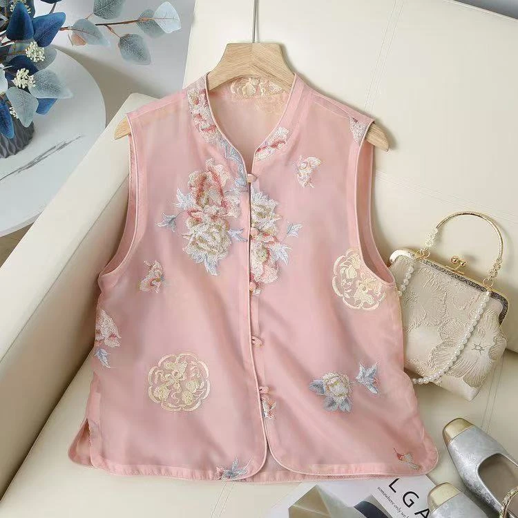 157蝶漫薄款刺绣民族风上衣夏季中式绣花马夹