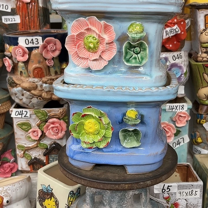 紫砂花盆粗陶材质多肉花盆