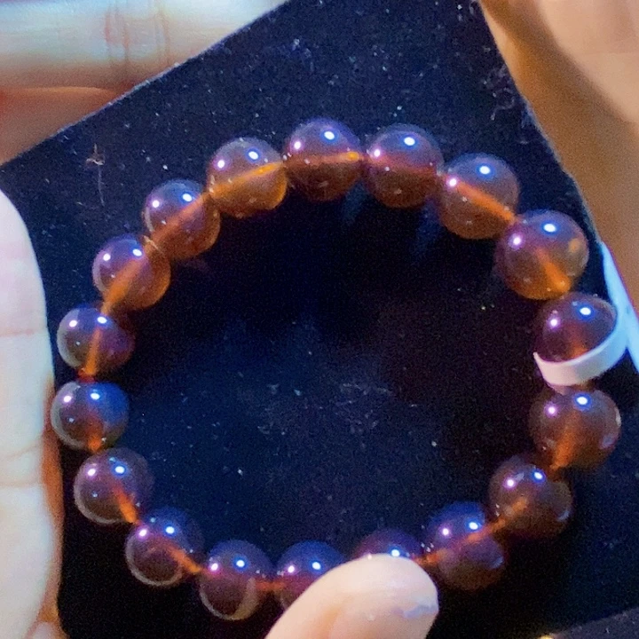 琥珀未镶嵌珠宝奇石紫罗兰手串11