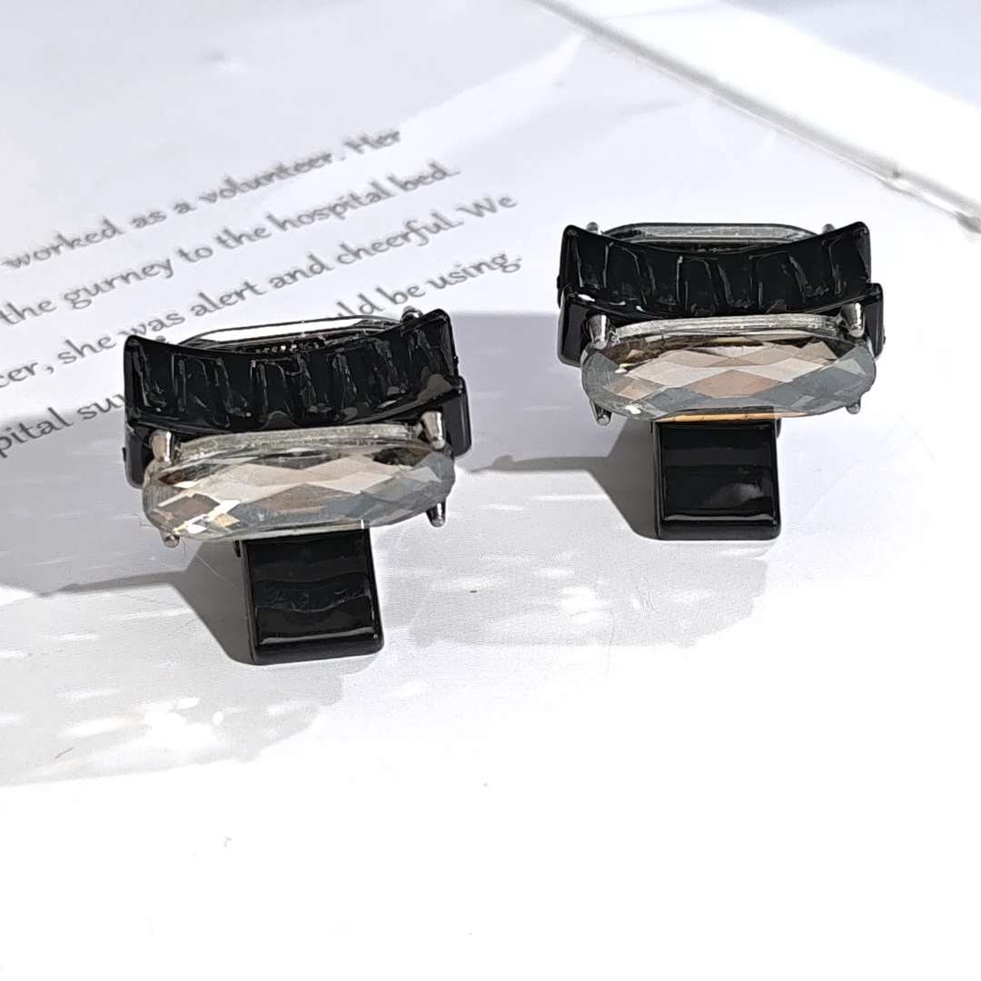 05974闪闪长椭圆形形锆石气质小发夹