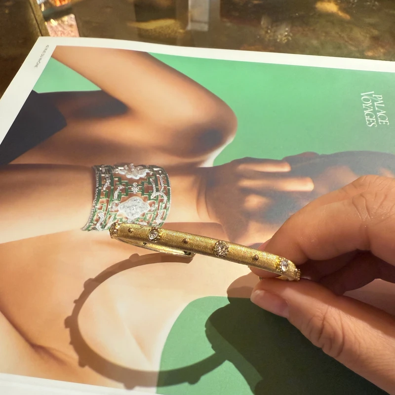 铜合金手镯 意大利手工饰品 sole古典小众高级镀金水晶镶嵌点