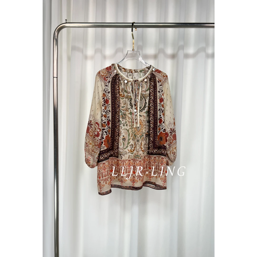 【将军工厂店】女装春季潮流设计感印花舒适感衬衫女L251246