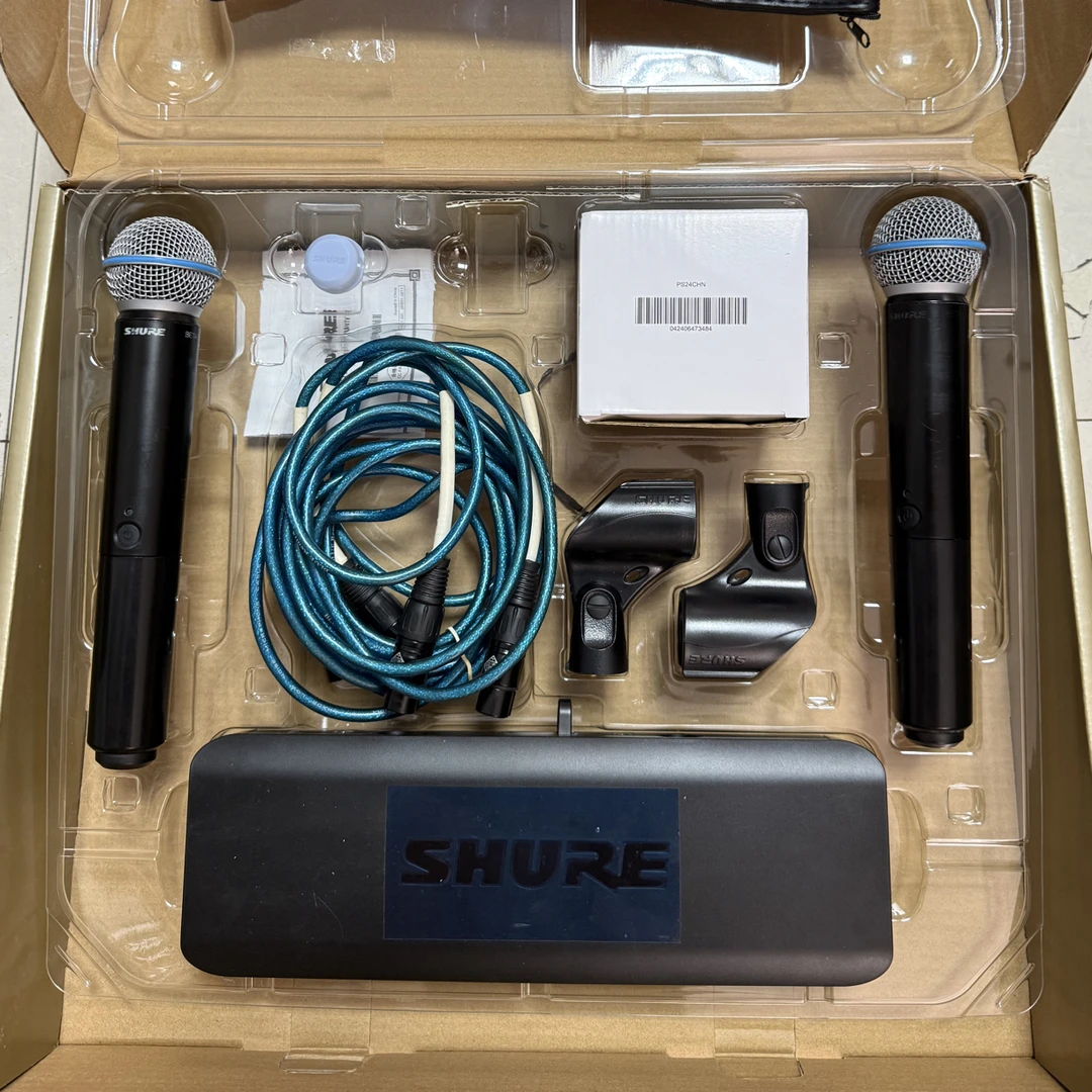 9新 Shure/舒尔 舒尔58a无线一拖二麦克风