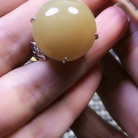 和田玉银S925镶嵌戒指