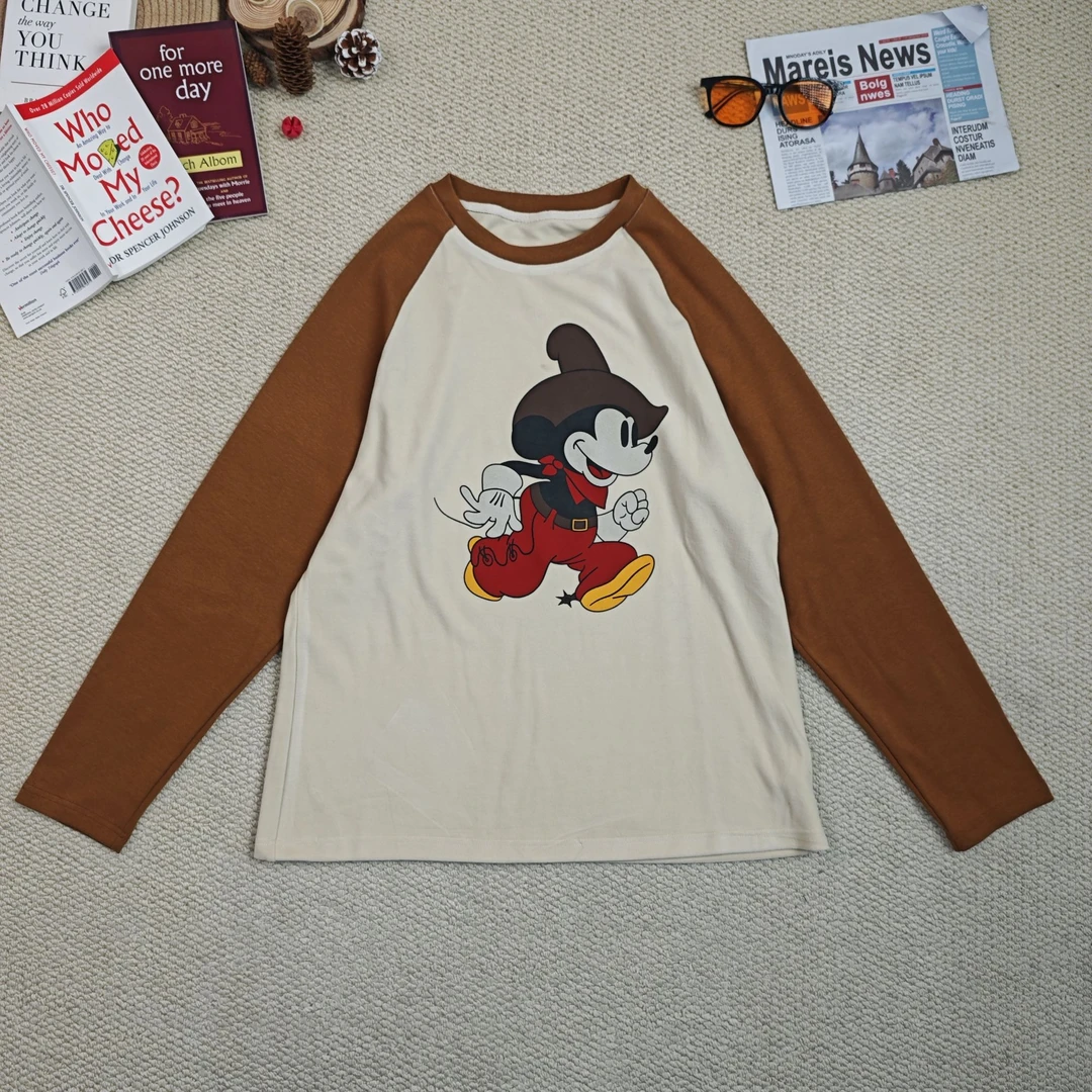 2024秋季新款休闲时尚百搭印花德绒打底长袖T恤卫衣8468