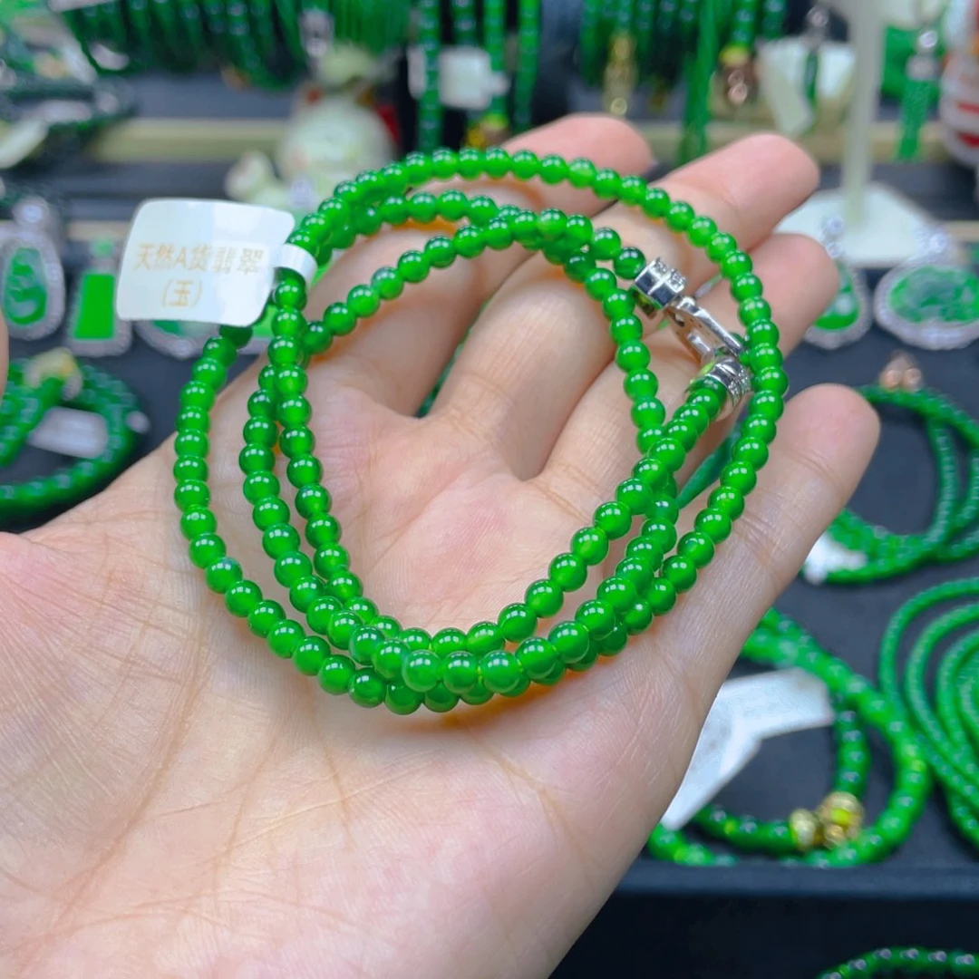 颈饰未镶嵌翡翠黄阳绿4