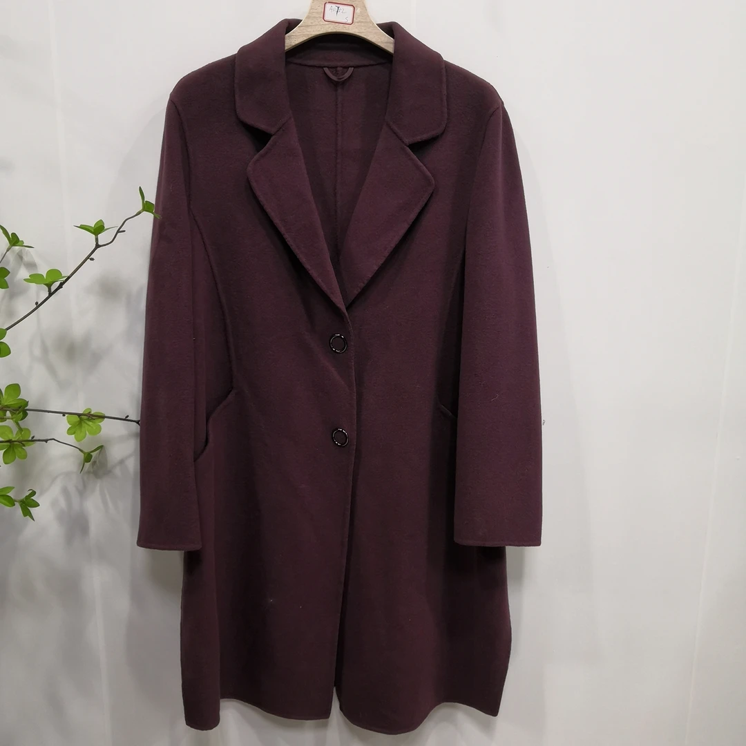 A0752香港知后高端定制金属扣斜口袋下开叉大衣（2个颜色）