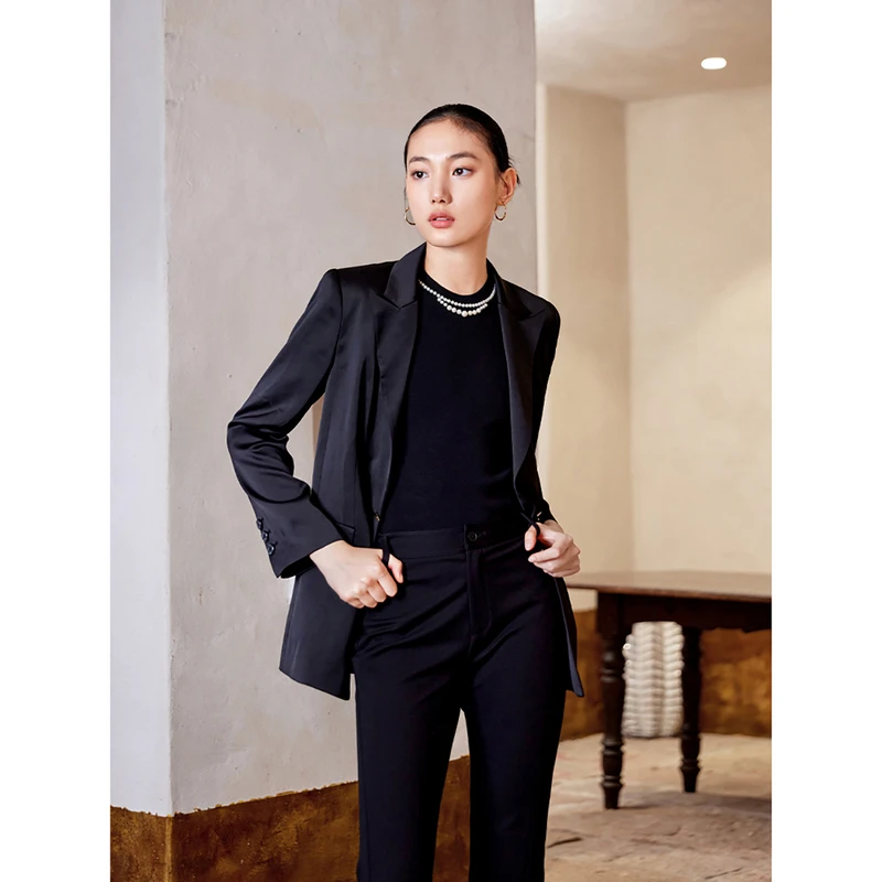 dunnu秋新款极简风西装外套女高级感气质女士西服