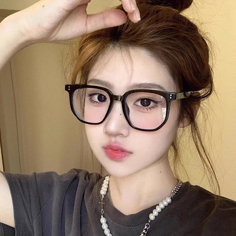 复古大框方框黑框眼镜素颜神器圆脸大脸显瘦装饰眼睛近视可配度数