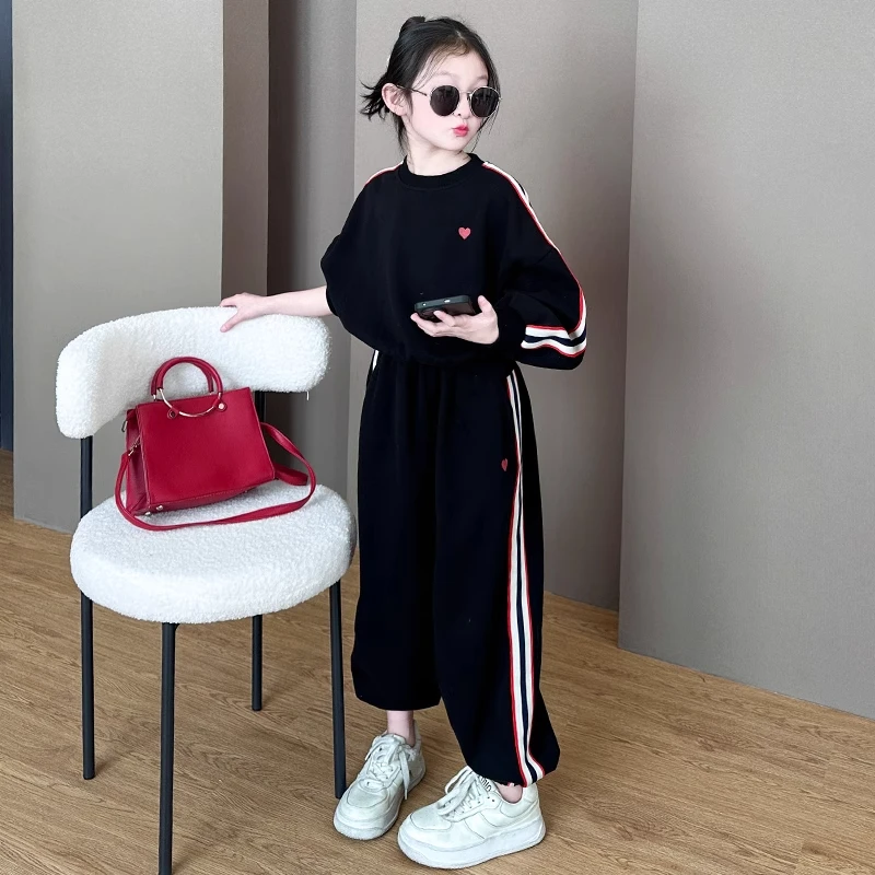 女童运动套装春装2025新款炸街小公主洋气春秋款女大童卫衣两件套