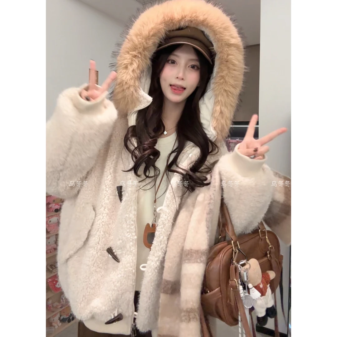 【乌冬原创】“云朵棉花糖～”超厚仿驼马毛+800g仿兔绒毛毛外套～