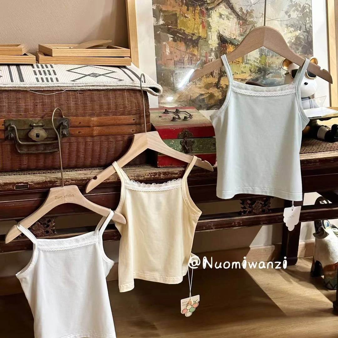 丸子十【现货】贴花边镂空小背心（夏款）WZJ-23092