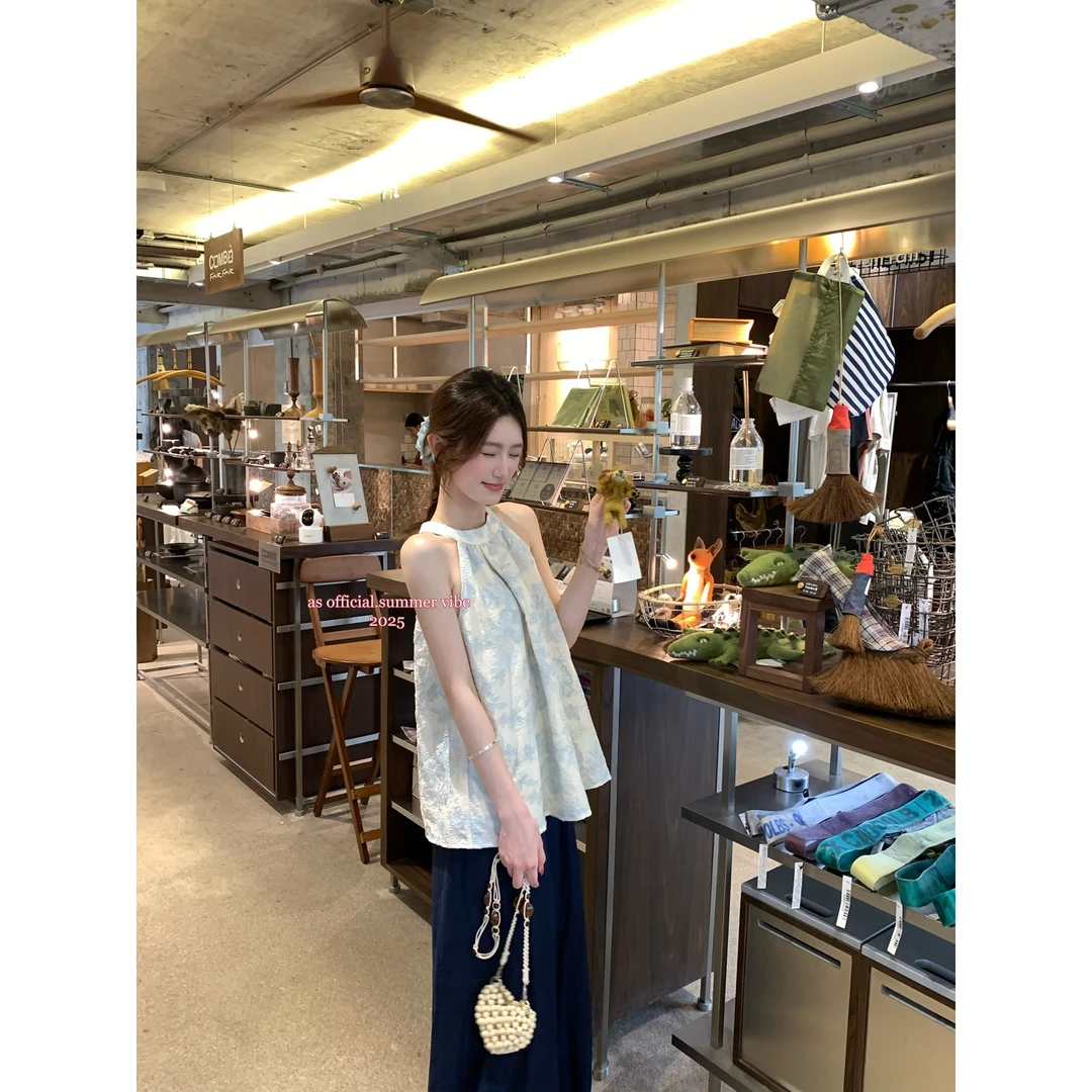 美树 AS OFFICIAL-币入包补单双色重工绣花挂脖背心23663