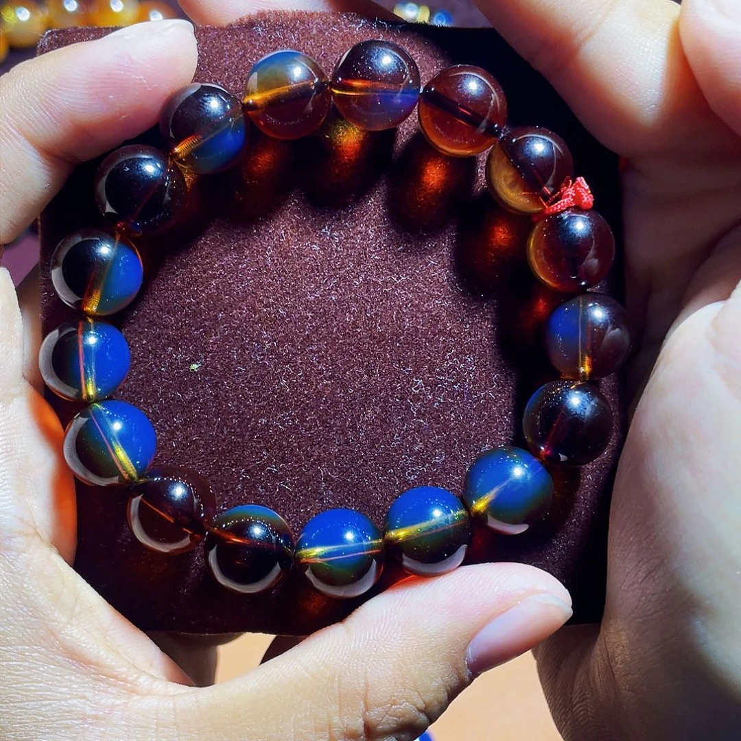 蓝珀裸石未镶嵌红蓝11