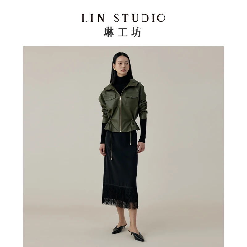 【走秀款】琳工坊初静流苏黑色半裙静奢千金裙子腔调穿搭唐琳设计师