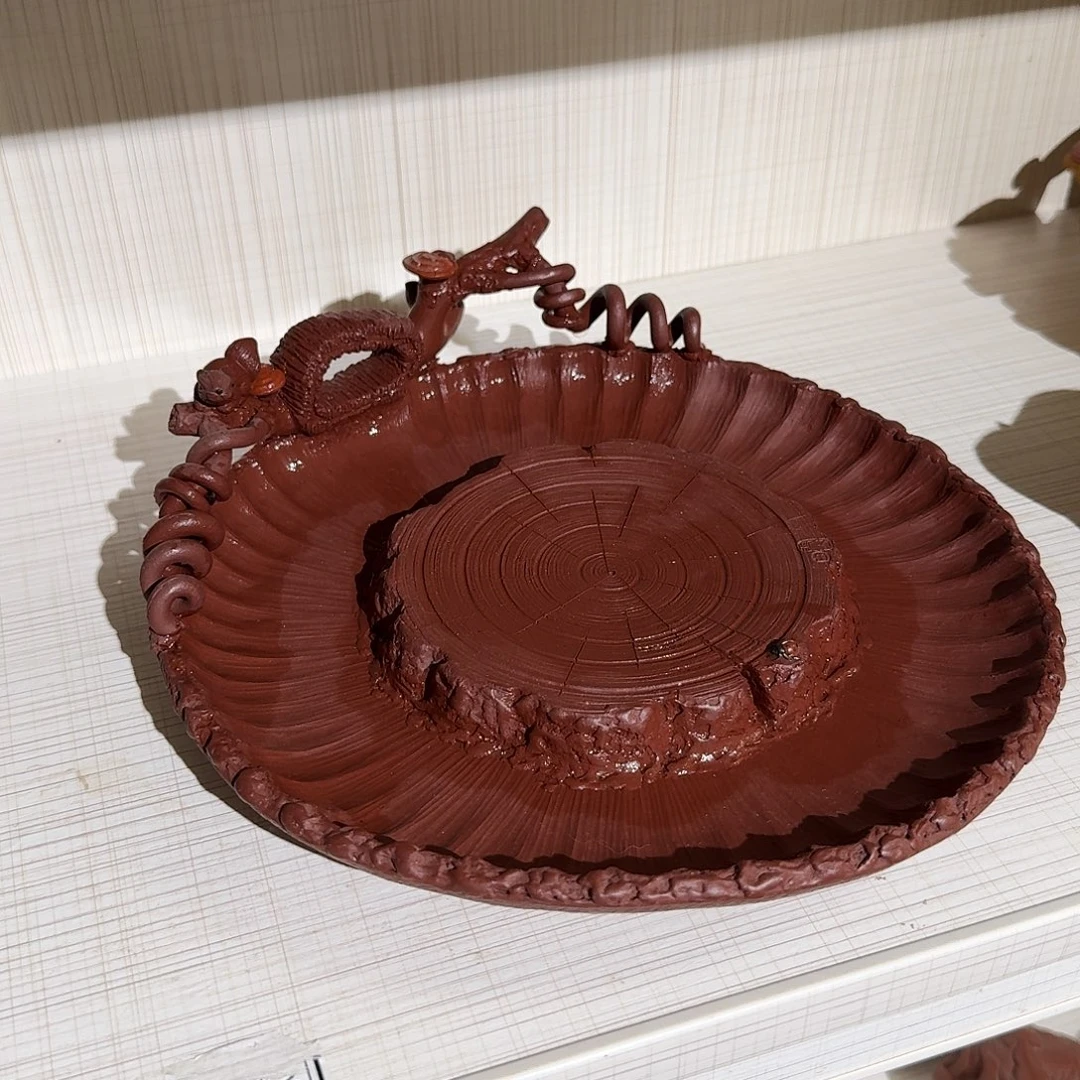 紫砂茶壶紫泥供春壶承22cm直径