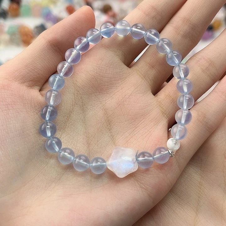 水晶未镶嵌手链6-7mm海蓝宝