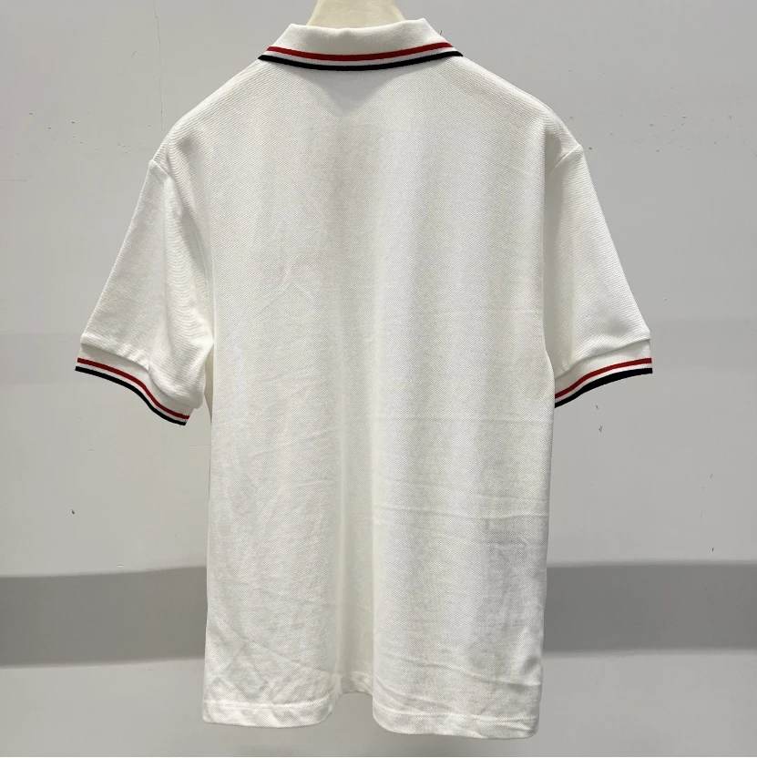 LL M家新款白色短袖Polo衫撞色领上衣宽松 167666