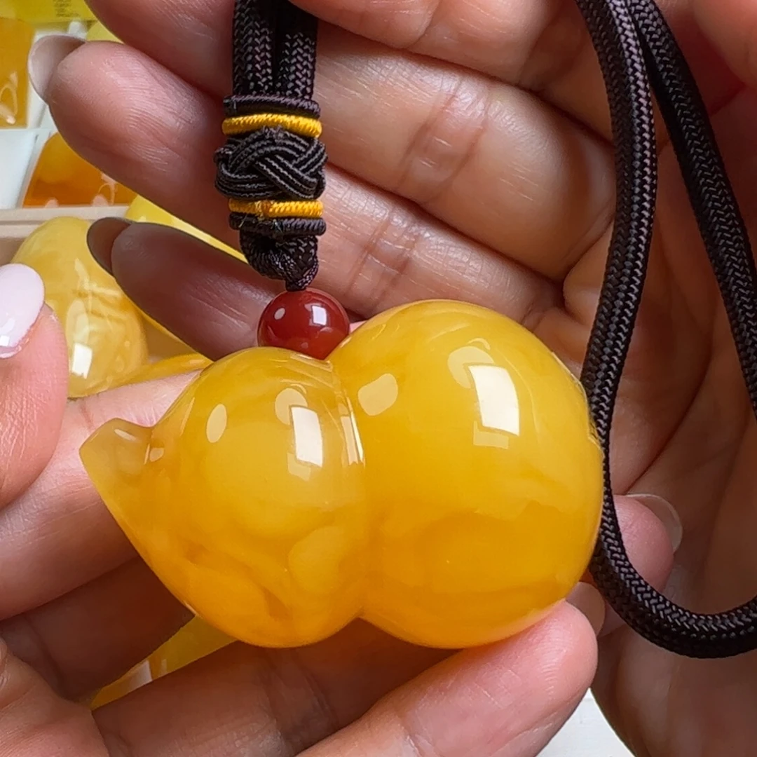 蜜蜡套链未镶嵌无烤色无优化无补胶无煮蜜无辐照
