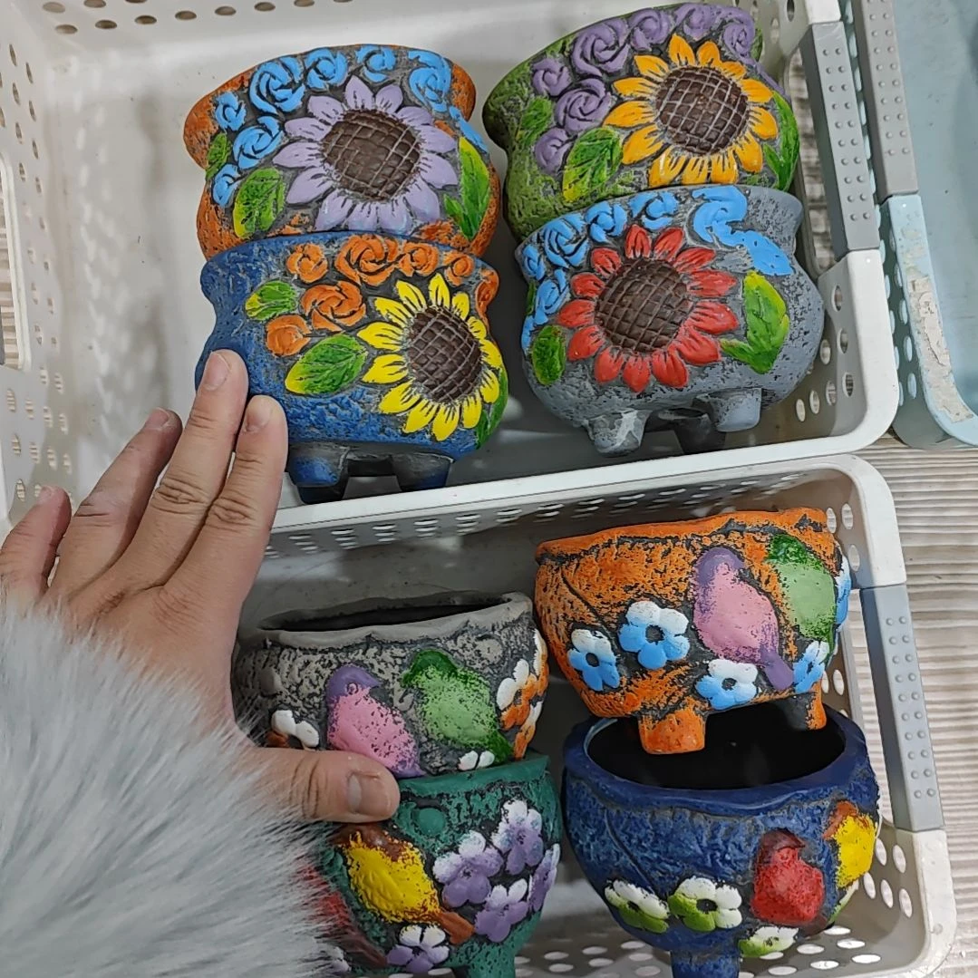 红陶吸水透气的白陶花盆凑满12发货