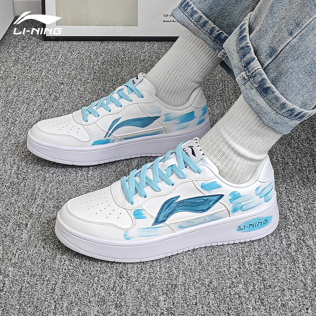 【定制球鞋】李宁浮舟蓝调男鞋板鞋百搭透气轻便运动鞋潮流休闲鞋子