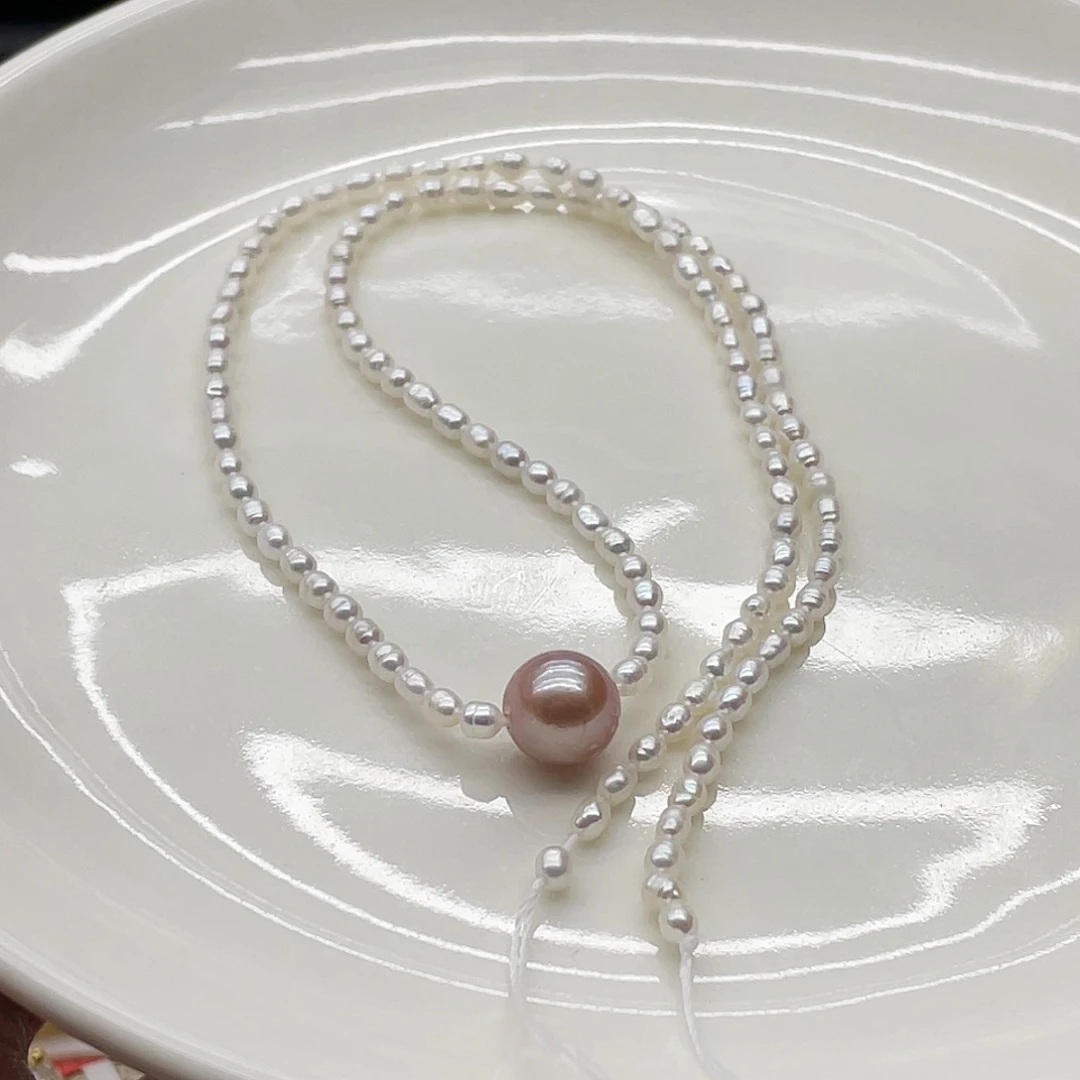 淡水珍珠银S925镶嵌颈饰