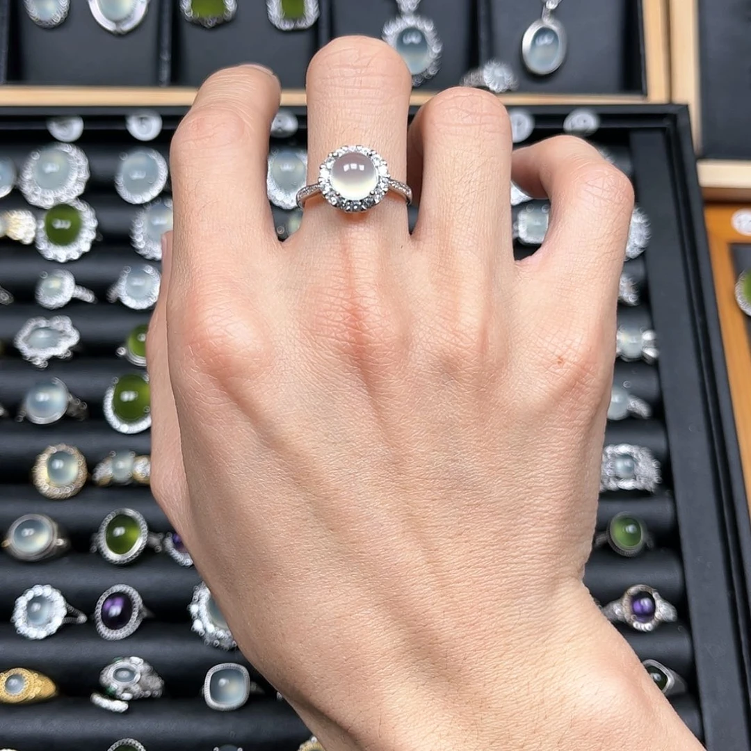 【闪购商品】岫玉戒指银S925镶嵌好***随