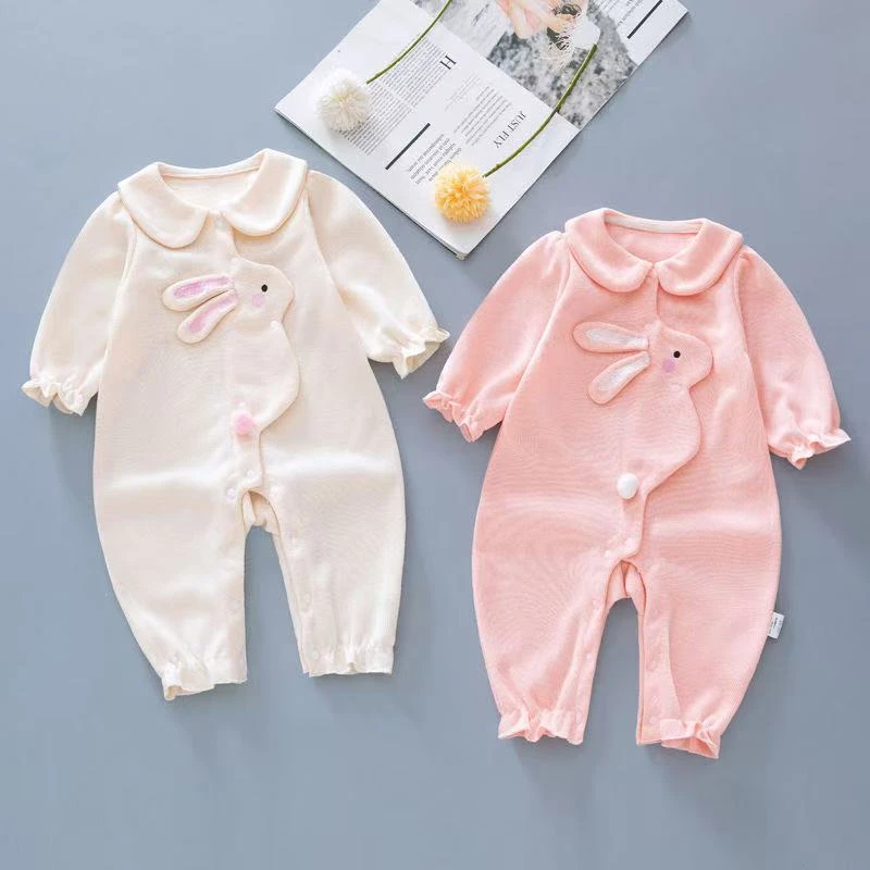 婴幼儿春秋长袖卡通小兔宝宝洋气连体衣