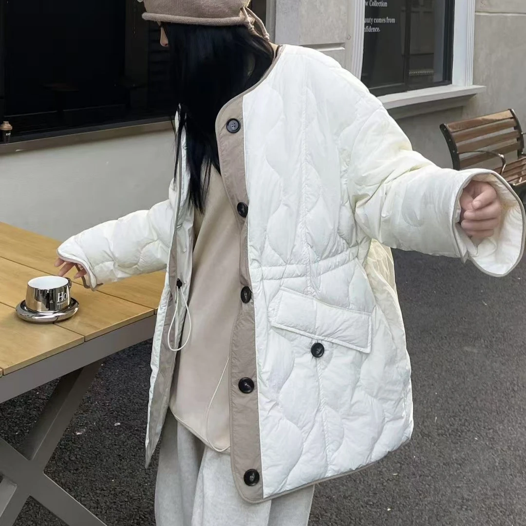 【济州岛】圆领中长款羽绒服86606