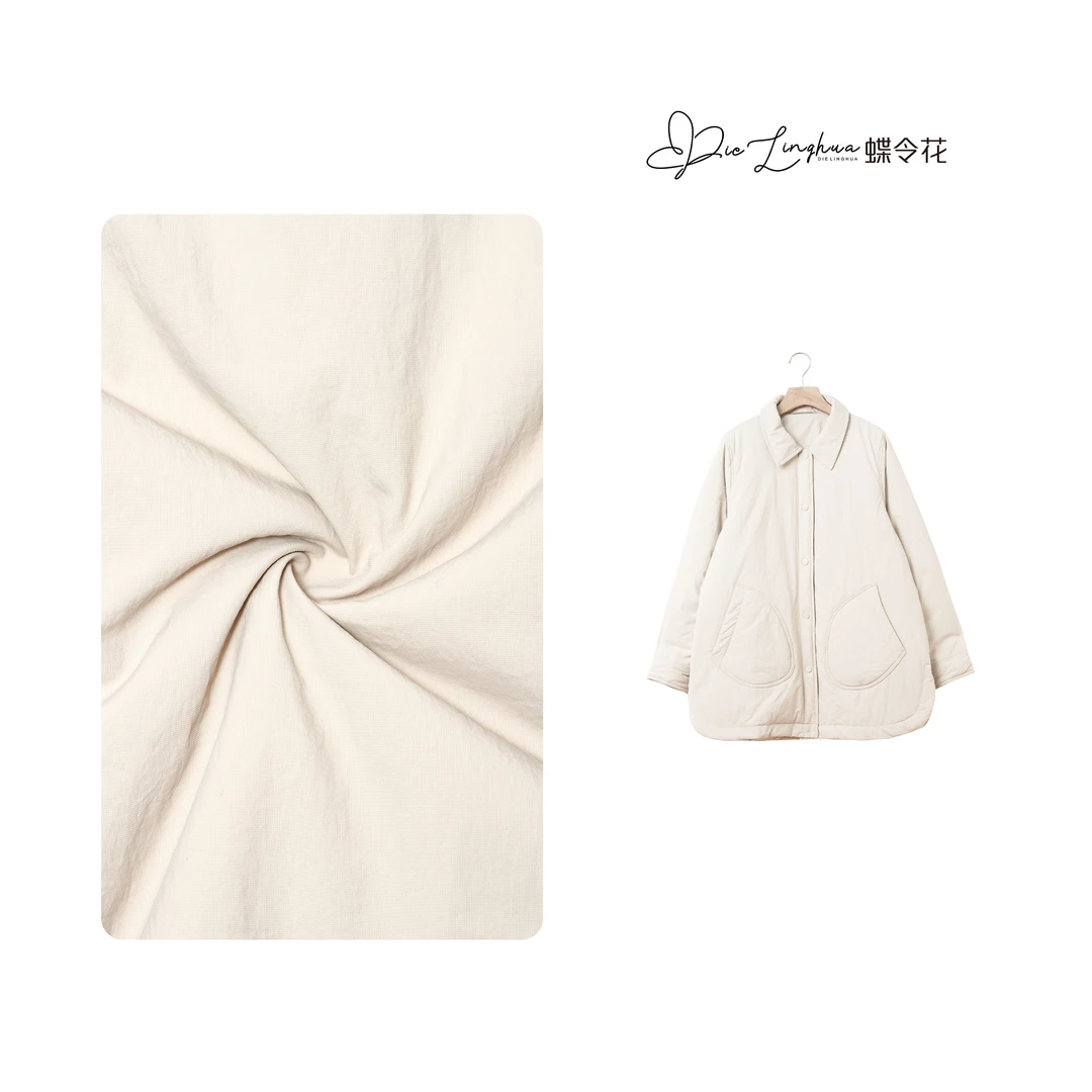 蝶令花秋冬季保暖休闲宽松百搭时尚纯色日常通勤中长款棉服241239