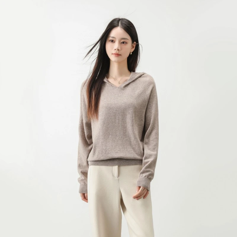 2025秋冬新款小禾尾单100羊绒连帽宽松显瘦百搭