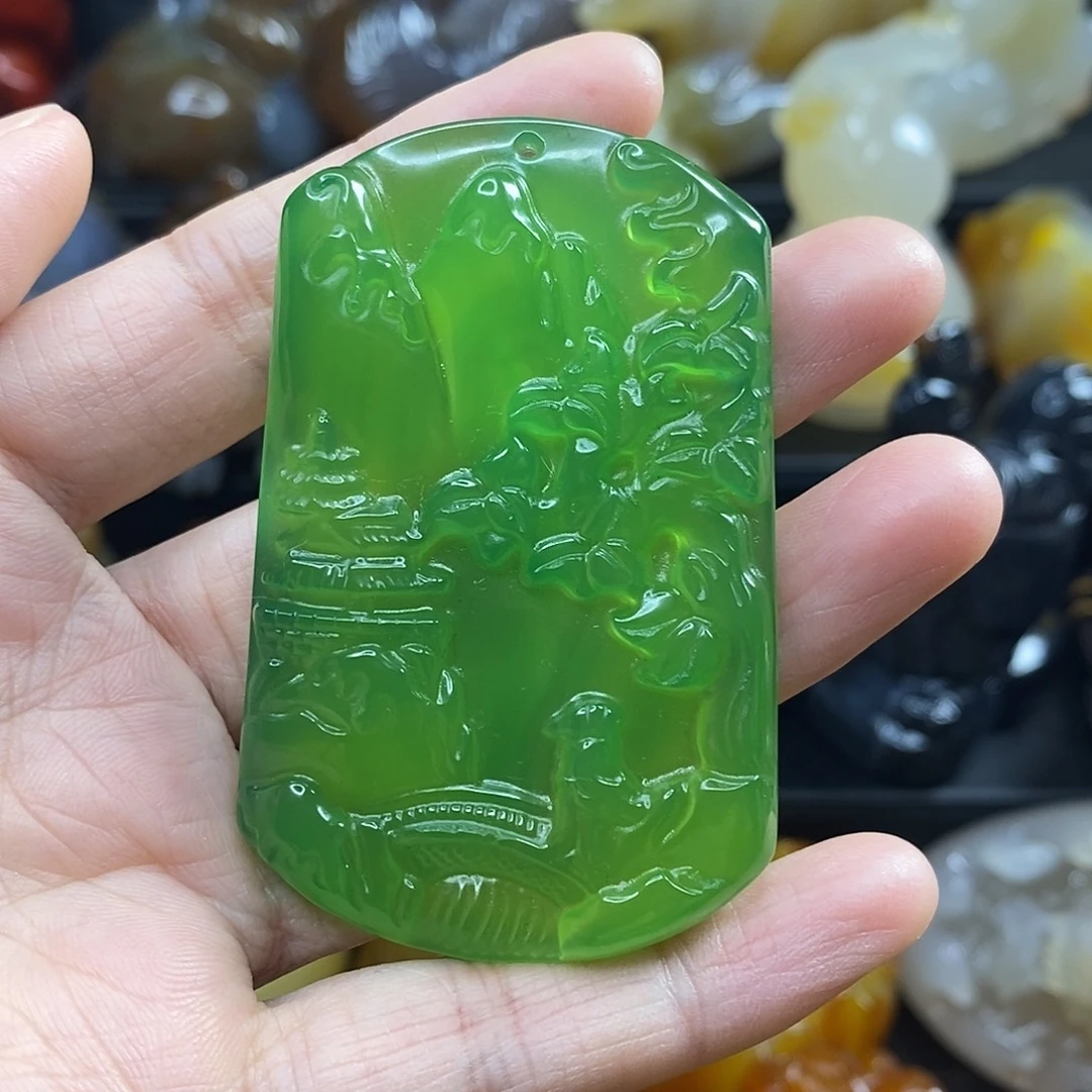 玛瑙/玉髓未镶嵌吊坠