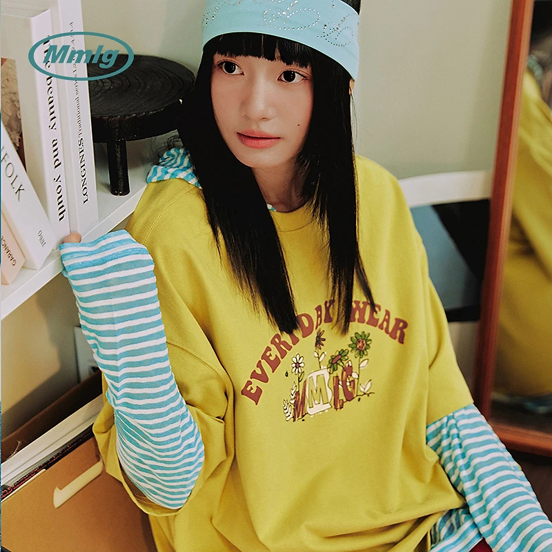Mmlg2025夏季新款印花纯棉短袖t恤男女款时尚休闲FQT046