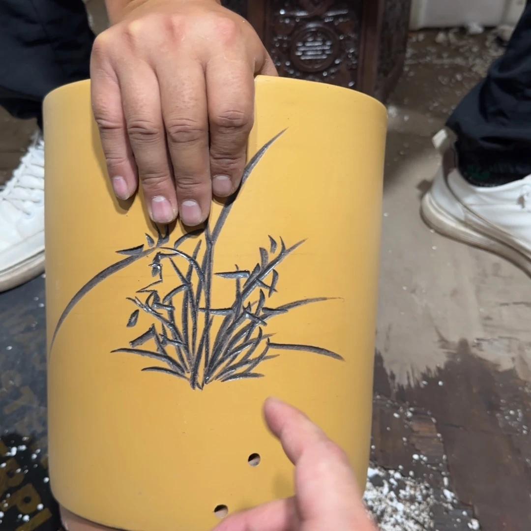 紫砂花盆口径17厘米