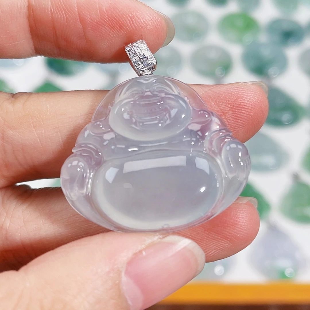 颈饰18K金镶嵌翡翠吊坠