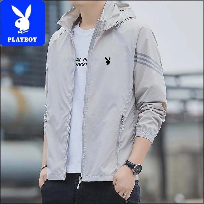 花花公子防晒衣男士冰丝皮肤衣2025年夏季超薄款休闲防晒服外套男