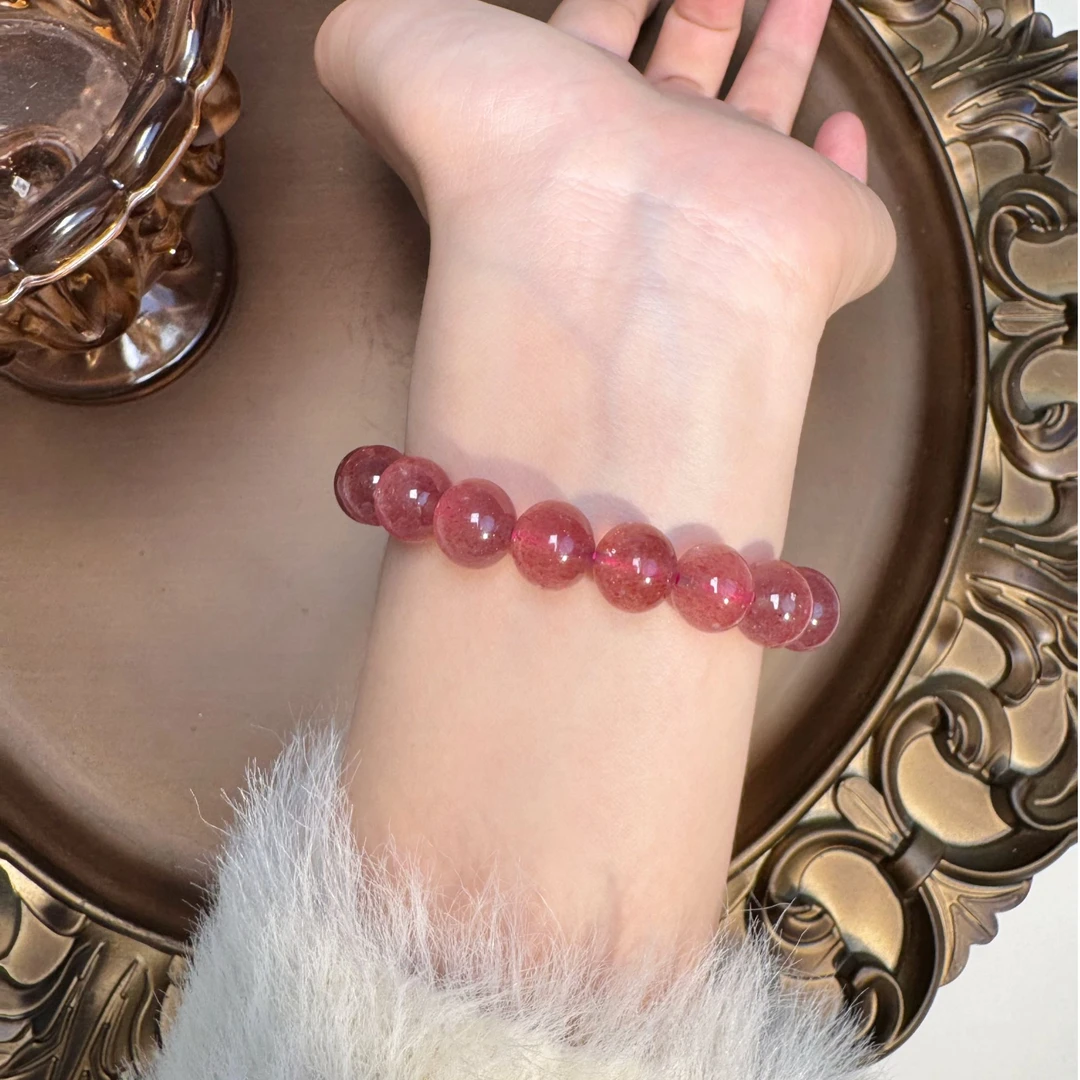 天然车厘子红草莓晶手串A0084