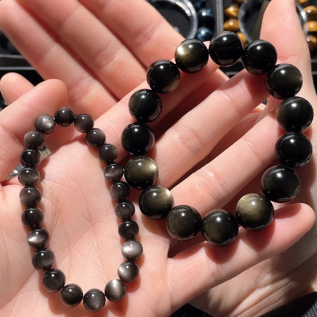 黑曜岩手串未镶嵌