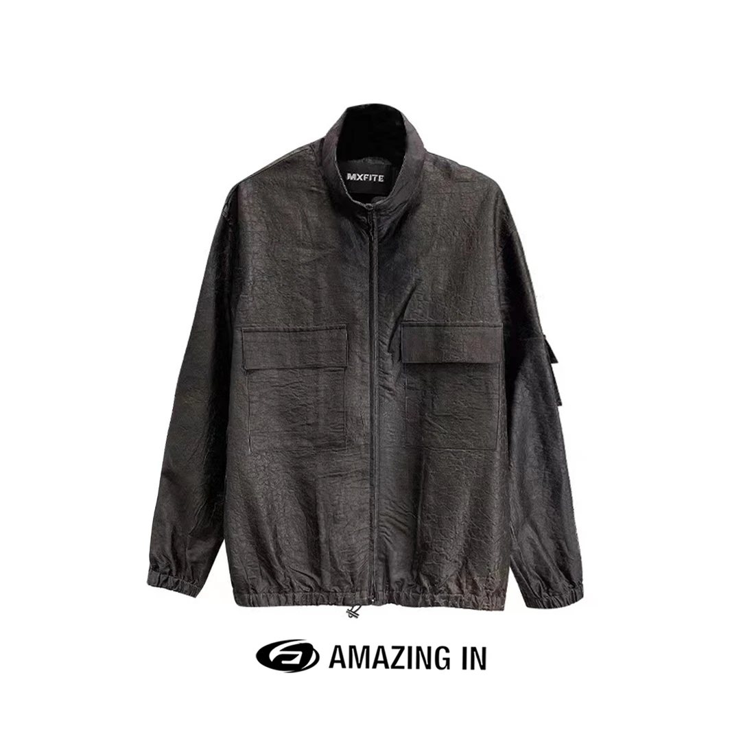 AMAZING IN 100桑蚕丝早春新款轻奢龟背纹外套女A240306-潮店1028