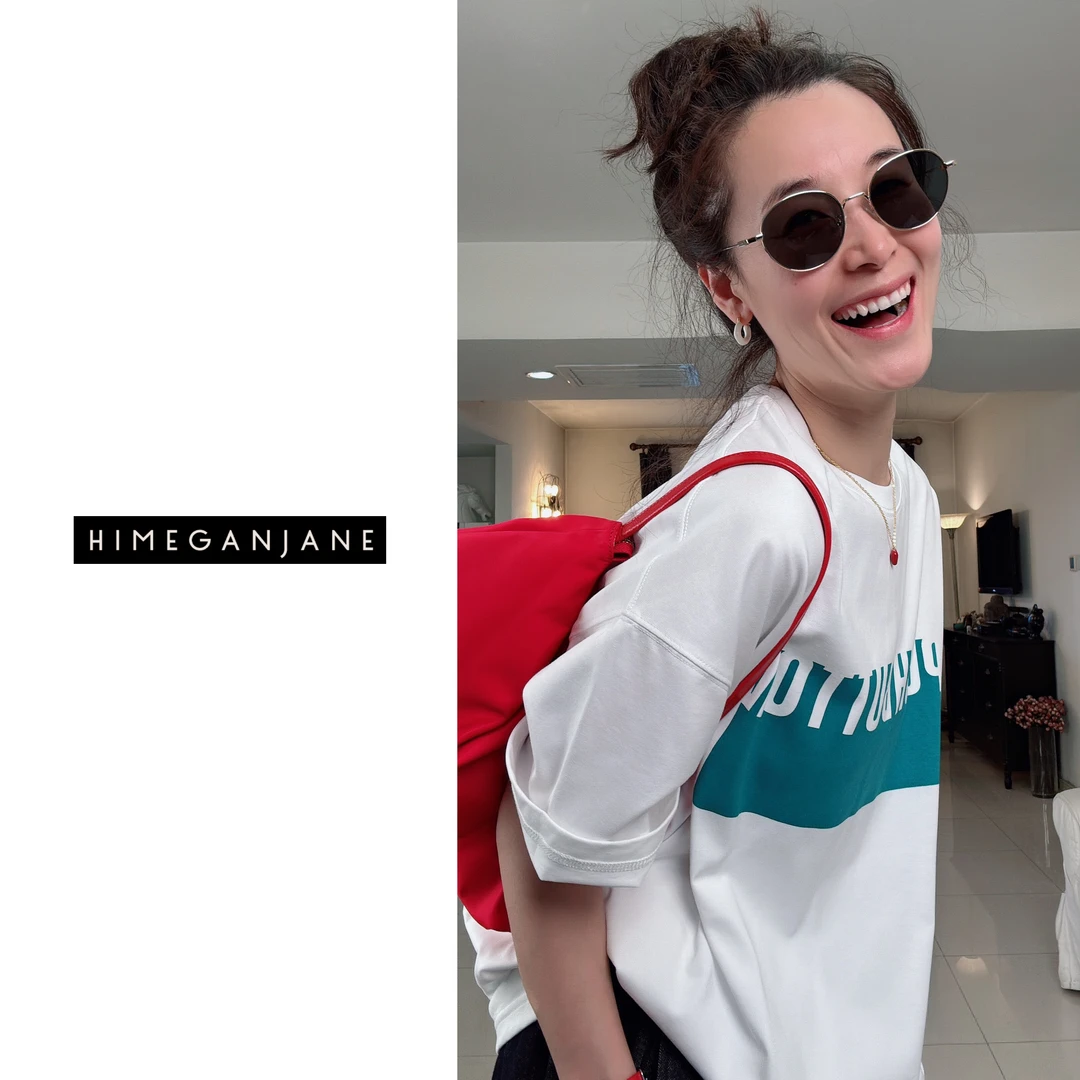 “极简红蓝” 高支纯棉 骨感廓形男女同款T 62-1