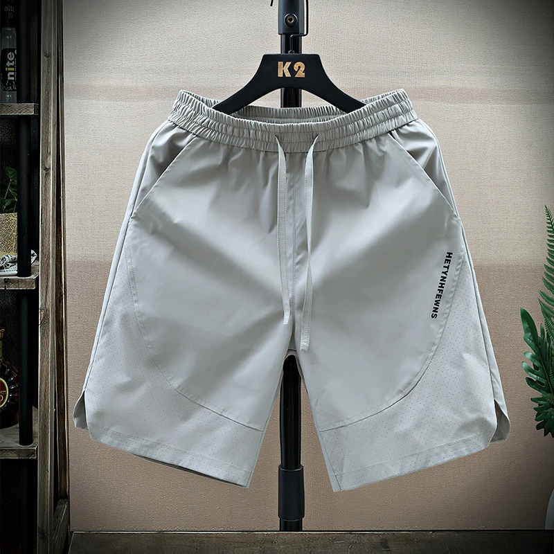 短裤男款夏季25新款美式休闲薄款冰丝速干裤男打孔沙滩五分裤中裤