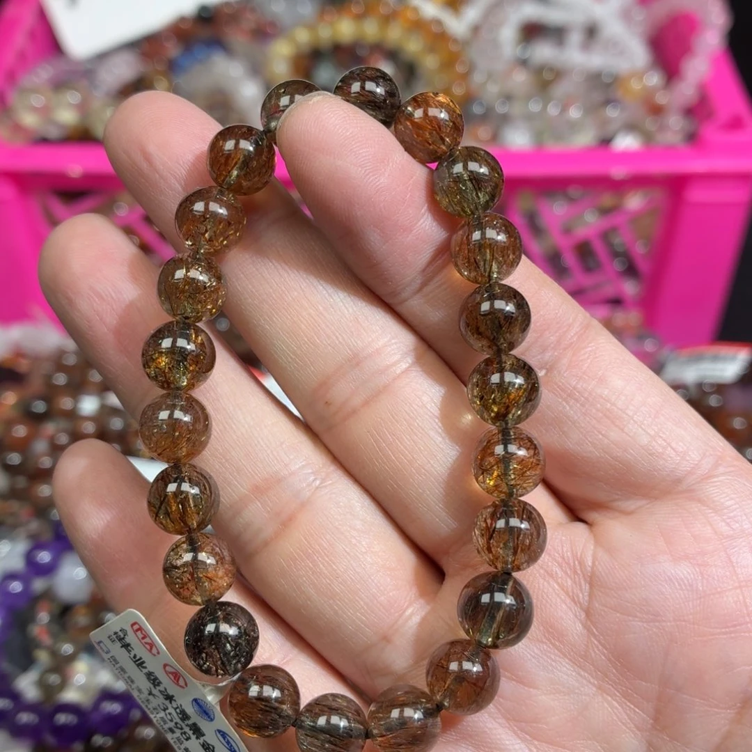 水晶未镶嵌手链黑金超七