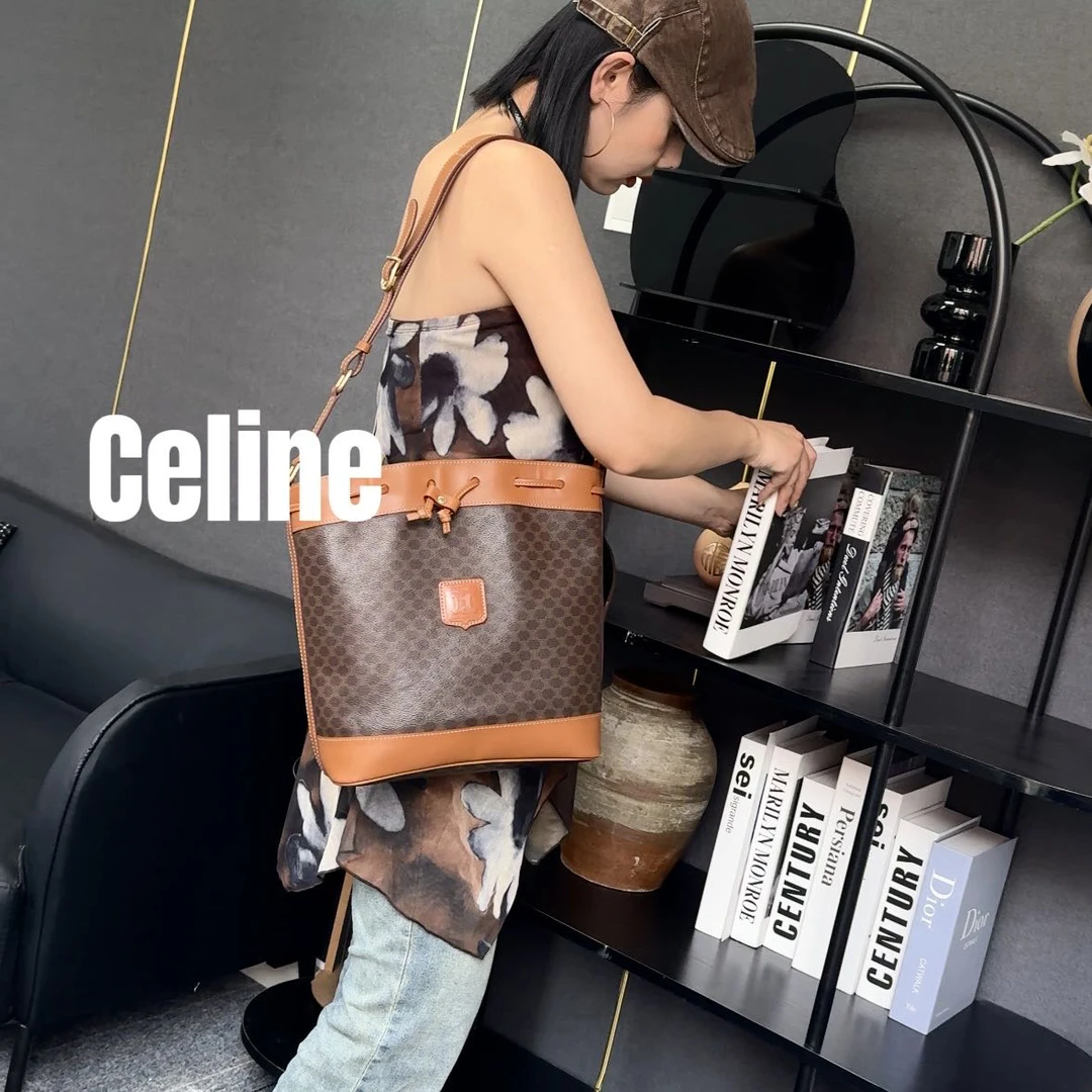 修复品8615002/Celine /思琳中号抽绳水桶包