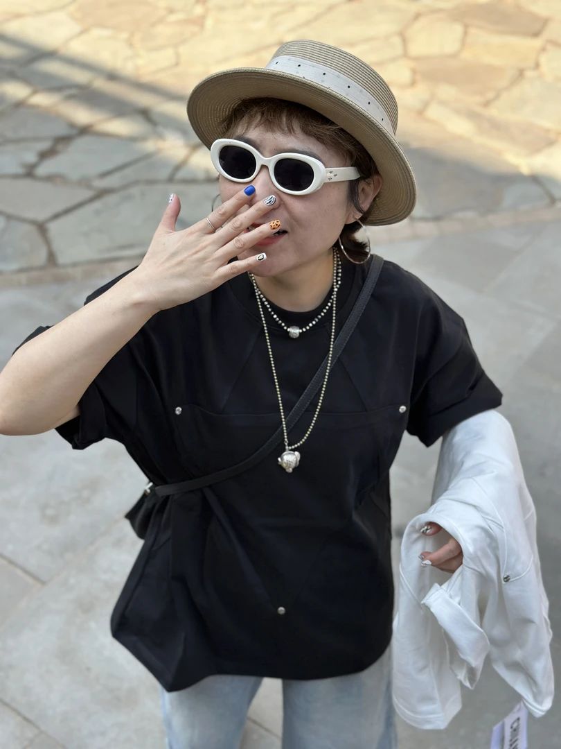 几何短袖夏季T恤圆领纯色不属于图案修身型春夏（卡码拍大）